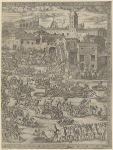 Das Aufrichten des Obelisken auf dem Petersplatz