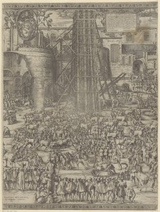 Das Aufrichten des Obelisken auf dem Petersplatz von Natale Bonifazio da Sebenico