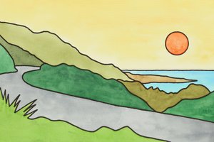 Küstenstraßen Sonnenuntergang von Natalie Bruns