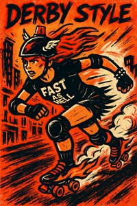 Flammender Roller Derby