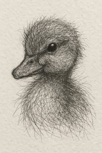 Flauschiges Entenküken-Sketch von Natalie Bruns