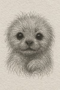 Flauschiges Welpenporträt von Natalie Bruns