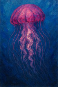 Leuchtende rosa Qualle