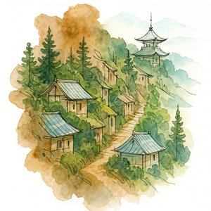 Japanisches Bergdorf von Natalie Bruns