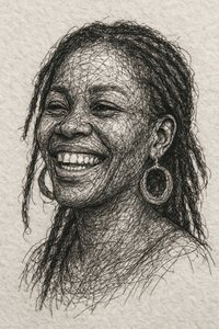 Freudiges Dreadlocks-Lächeln von Natalie Bruns