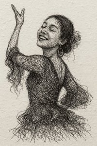 Lächelnde Flamenco-Tänzerin von Natalie Bruns