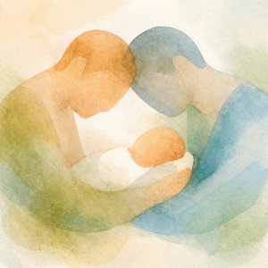 Zärtlicher Familienmoment
