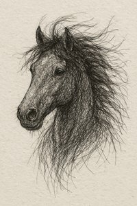 Wilder Pferde-Sketch von Natalie Bruns