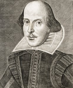 Porträt von William Shakespeare auf dem Frontispiz von Komödien, Historien und Tragödien i...