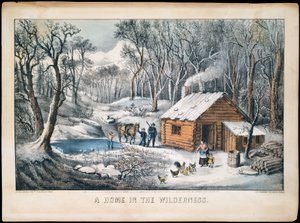 Ein Zuhause in der Wildnis von Currier and Ives