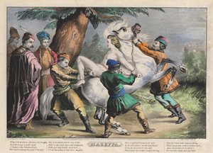 Mazeppa: Platte 1 von 4 Platten (an ein Pferd gebunden) von Nathaniel Currier