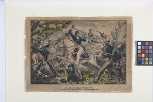 U.S. Dragoner, die sich durch einen mexikanischen Hinterhalt kämpfen von Nathaniel Currier