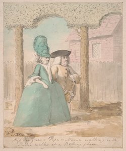 Miss Peagreens Papa & Mama spazieren in den öffentlichen Spaziergängen an einem Badeort von Nathaniel Dance