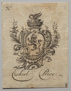 Exlibris: Wappen mit der Inschrift Ezekiel Price