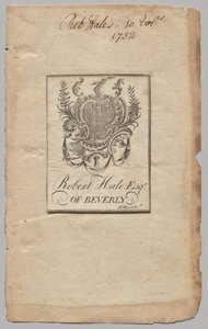 Exlibris: Wappen mit Robert Hale, Esq. von Nathaniel Hurd