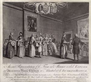 Eine genaue Darstellung der Form und Weise, in der ausgesetzte und verlassene junge Kinder im Findelhaus aufgenommen werden, 1749