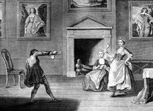 Federball und Federballschläger, 1743