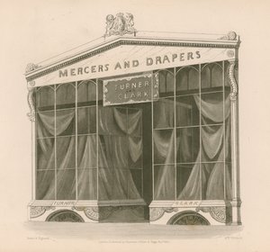 Ladenfront für Messrs Turner und Clark, Mercers und Drapers, Coventry Street, London