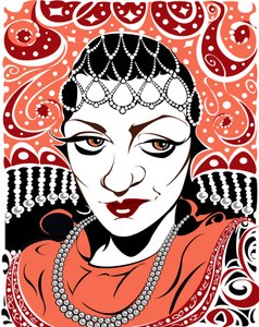 Olga Borodina, russische Mezzosopranistin, Farbversion eines s/w-Bildes, 2005 von Neale Osborne von Neale Osborne