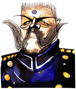 Paul von Hindenburg - Polnisch-geborener, deutscher General und Präsident (1847-1934); Farbkarikatur von Neale Osborne