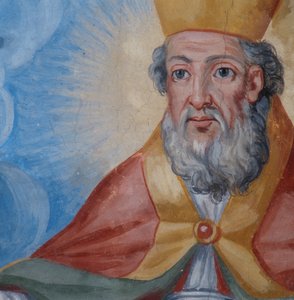 Porträt von St. Canio (Detail des Gewölbes) von Neapolitan School