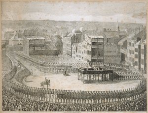 Hinrichtung der rebellischen Lords im Jahr 1745, Tower Hill, London