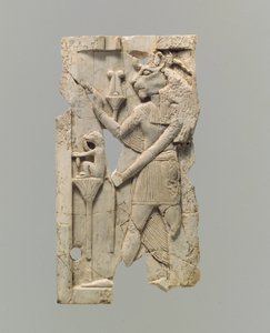 Möbelplakette mit Löwenkopf-Figur, ca. 8.-7. Jahrhundert v. Chr. von Neo Assyrian