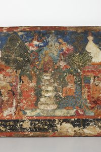 Detail von einem buddhistischen Manuskriptdeckel von Nepalese School