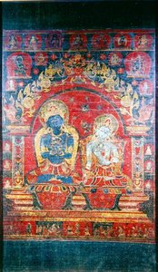 Thangka-Malerei, die den Adibuddha Vajradhara darstellt von Nepalese School
