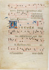 Märtyrerheiliger in einem historisierten Initial "V" aus einem Antiphonar von Neri da Rimini