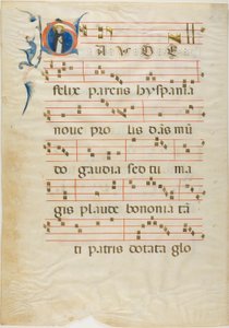 Der heilige Dominikus in einem historisierten Initial "G" aus einem Antiphonar von Neri da Rimini