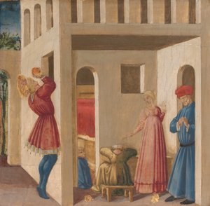 Eine Szene aus der Legende des Heiligen Nikolaus von Bari von Neri di Bicci