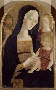 Madonna und Kind mit den Heiligen Johannes dem Täufer und Maria Magdalena von Neroccio di (1447 1500) Landi