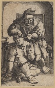 Der Chirurg (umgekehrte Kopie) von Netherlandish 16th Century, after Lucas van Leyden