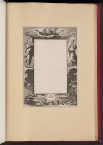 Randillustration mit Gott dem Vater, zwei Heiligen und einer Schlange von Netherlandish 17th Century