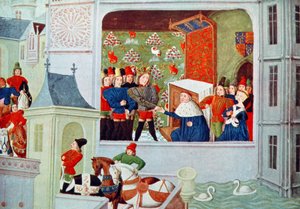 Interview von Richard II. und dem Herzog von Gloucester im Schloss Pleshy, aus 