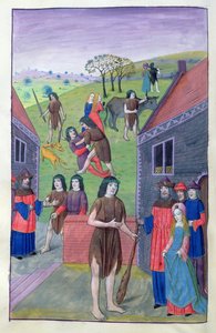 Herkules kämpft gegen Achelous und packt den Stier bei den Hörnern, 1479 von Netherlandish School