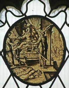 Rundel: König Ahasverus mit Haman (das Buch Esther)