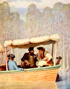 Kapitän Flood bei einem Treffen in einem Kutter von Newell Convers (after) Wyeth