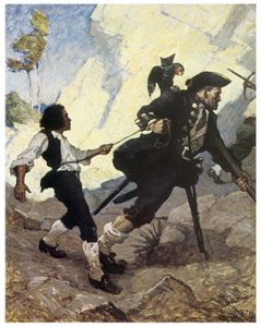 Illustration von 1911 von Newell Convers Wyeth (1882-1945) für den Roman „Die Schatzinsel“ von Robert Louis Stevenson (1850-1894) veröffentlicht 1883