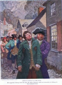 Johnnys Niederlage am Dock: Er unterstützte Johnny die Gasse hinunter. Die anderen folgten und riefen obszöne Beleidigungen in leisen, bösartigen Tönen von Newell Convers Wyeth