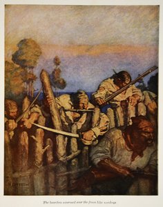 Die Internatsschüler kletterten wie Affen über den Zaun, eine Illustration aus 