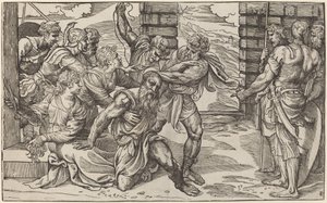 Samson und Delilah von Niccolò Boldrini after Titian
