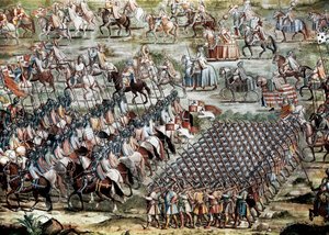 Die Schlacht von Higueruela am 1.07.1431 zwischen der Armee von Johann II. von Kastilien (1405-1454) und der von Mohammed IX
