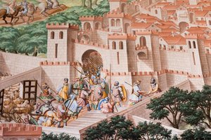 Detail des Freskos in der Halle der Schlachten der Schlacht von La Higueruela 1431