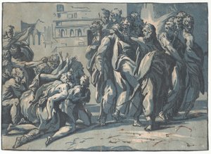 Christus heilt die Aussätzigen, 1540-50 von Niccolo Vicentino