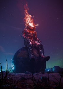 Flammender Astronautensterne