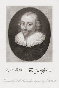 William Shakespeare. Porträt von Hilliard von Nicholas (after) Hilliard