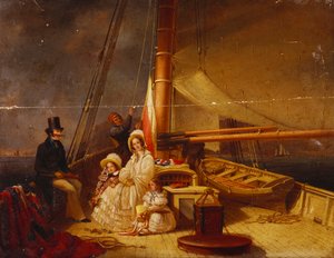 Die Yacht "The Guernsey" mit ihrem Besitzer und seiner Familie und Crew an Bord von Nicholas Condy