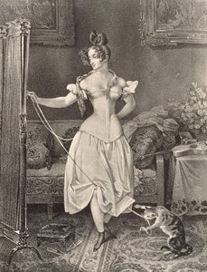 Das Schnürband, graviert von Alfred Leon Lemercier (19. Jahrhundert) (Lithographie) von Nicholas Eustache (after) Maurin